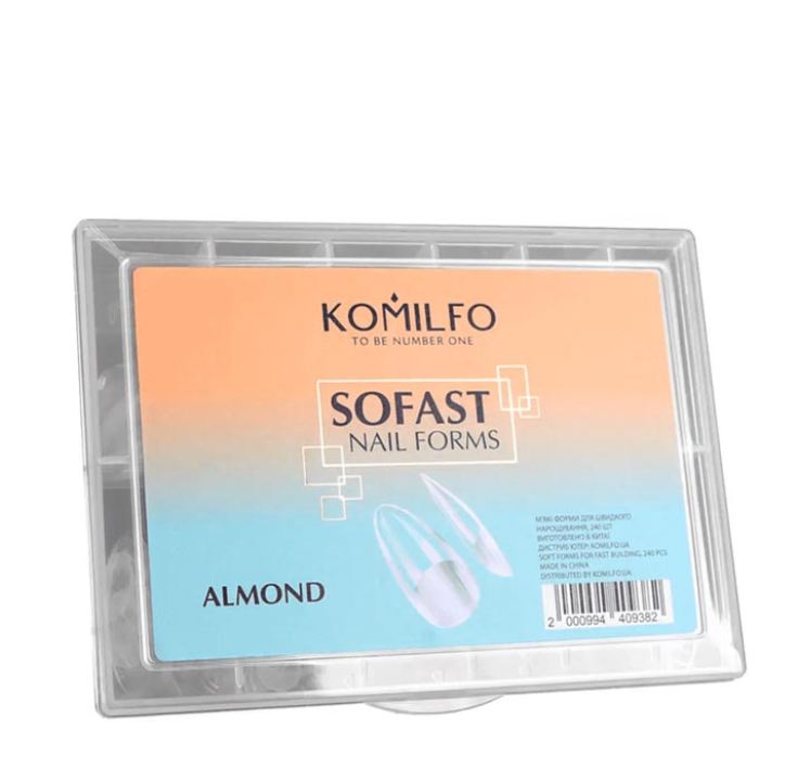 Гелевые формы для наращивания ногтей Komilfo SoFast Nail Forms Almond 240 шт