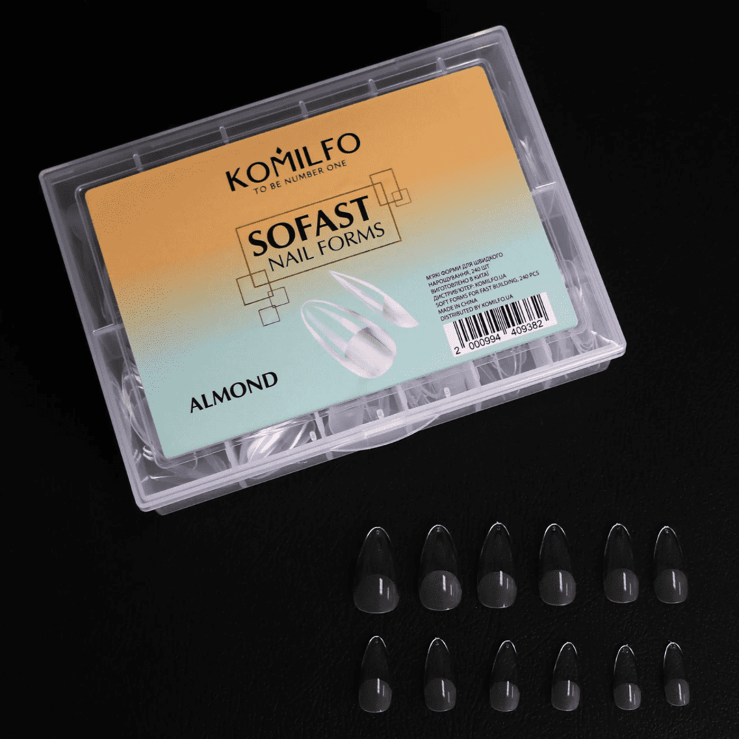 Гелеві форми для нарощування нігтів Komilfo SoFast Nail Forms Almond 240 шт