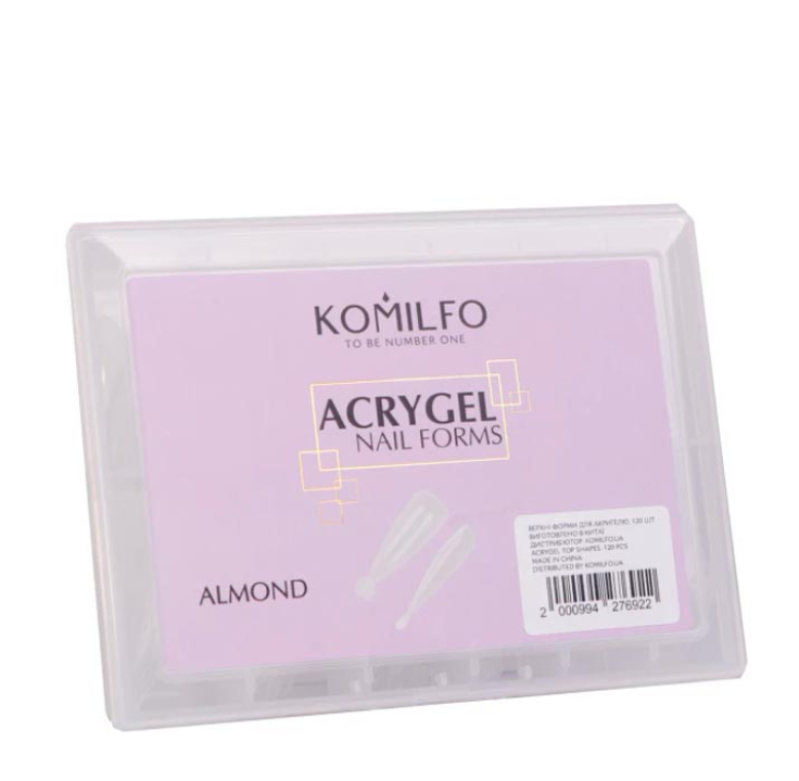 Верхние формы для наращивания ногтей Komilfo Acry Gel Top Nail Forms Almond 120 шт