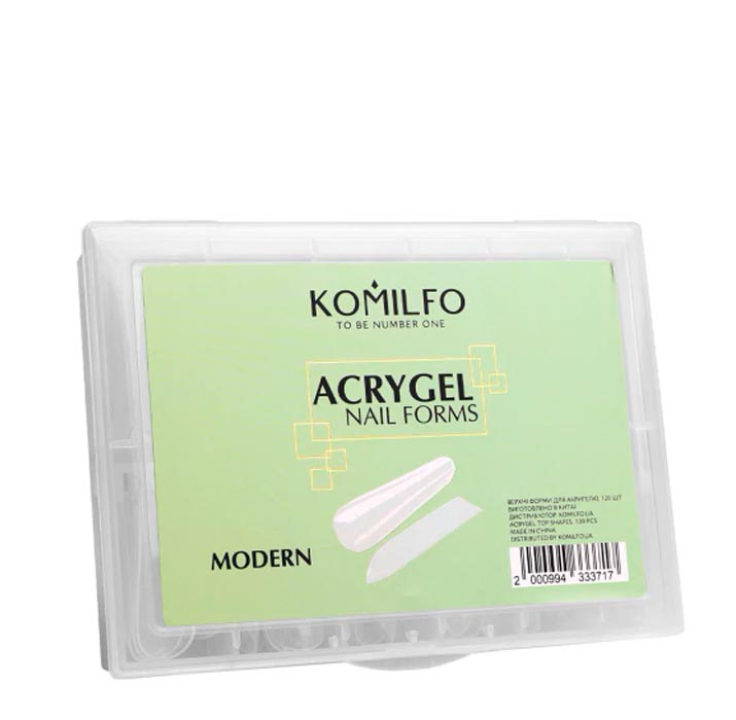 Верхние формы для наращивания ногтей Komilfo Acry Gel Top Nail Forms Modern 120 шт