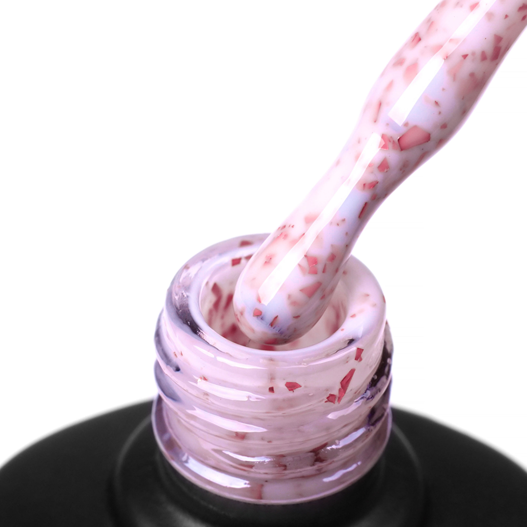 Камуфлирующая база для маникюра Komilfo Base Potal  №P016 (молочный с розовой талью) 8 мл