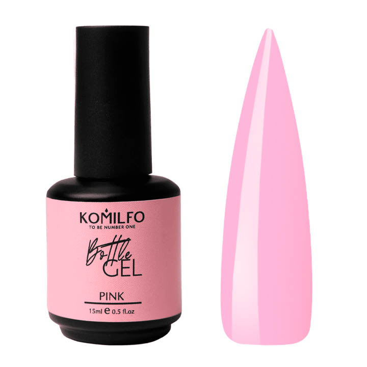 Гель для нарощування нігтів Komilfo Bottle Gel Pink (рожевий) 15 мл