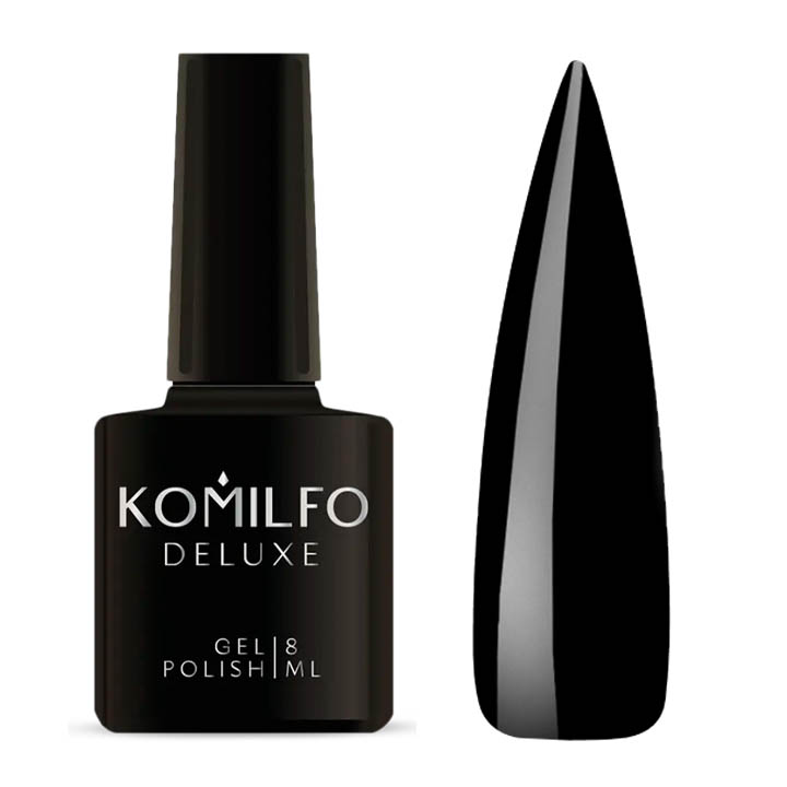 Гель лак Komilfo Deluxe Series №D001 (черный, эмаль) 8 мл