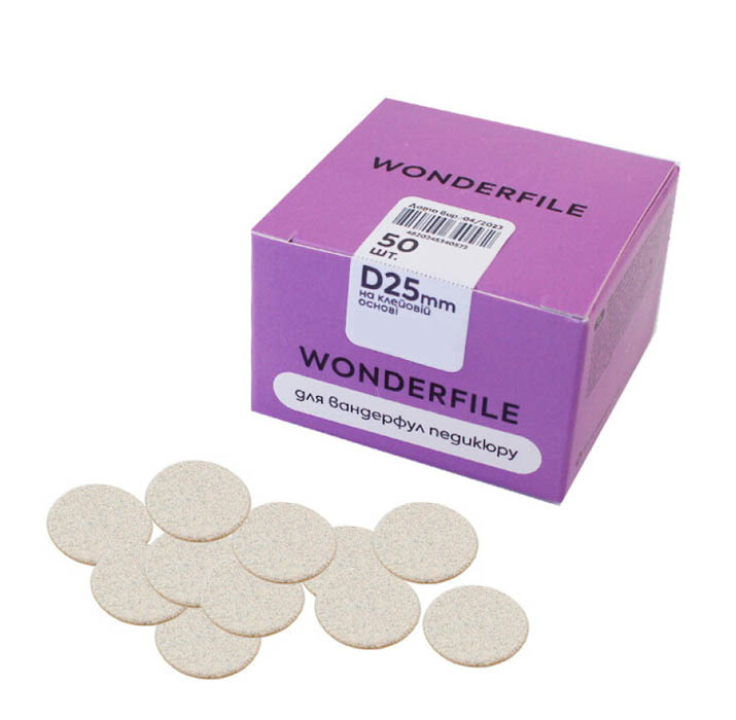 Клеевые файлы на диск Wonderfile 150 грит 25 мм (50 шт)