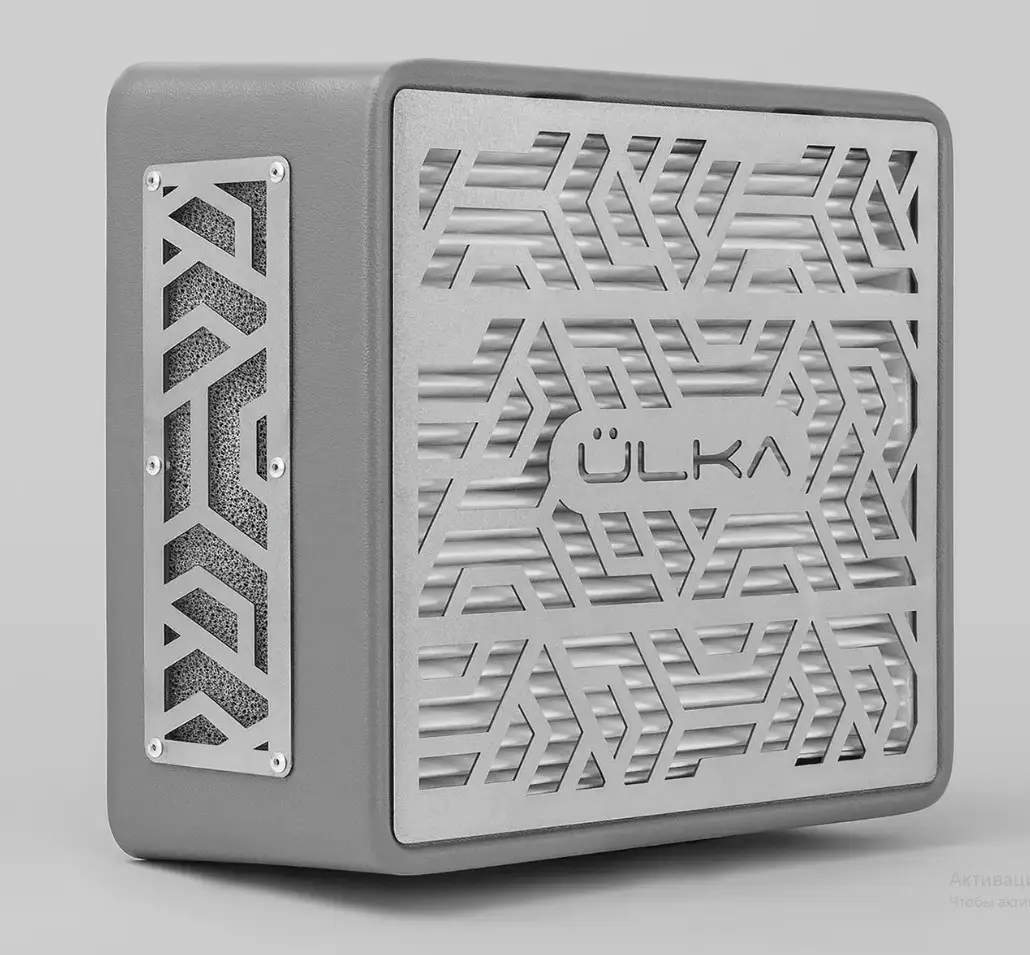 Настольная вытяжка ULKA для маникюра и педикюра с фильтром Premium Серая