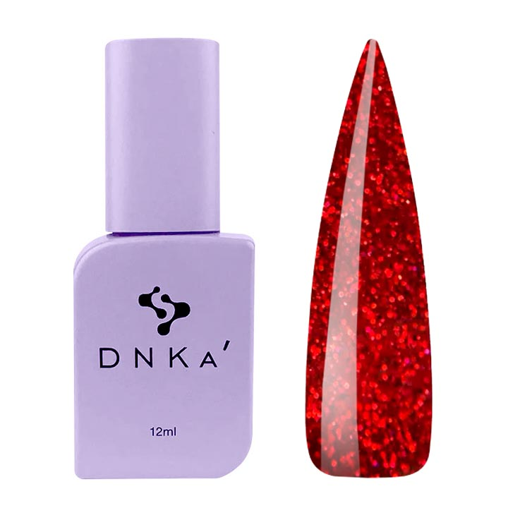 Гель-лак для нігтів DNKa №0091 (червоний з блискітками, емаль), 12 мл