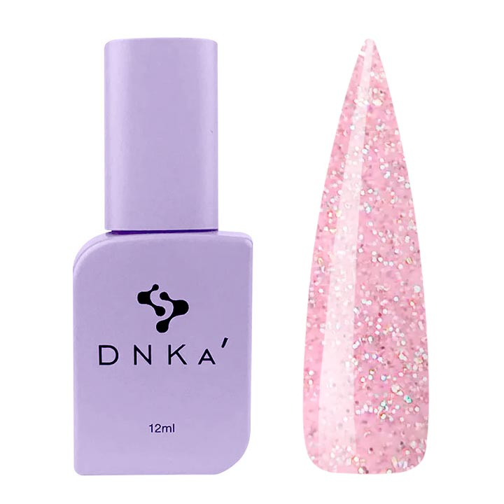 Гель-лак для нігтів DNKa №0092 (блідо-рожевий з блискітками, емаль), 12 мл