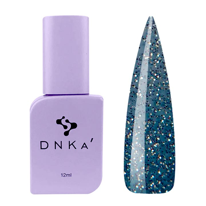 Гель-лак для нігтів DNKa №0096 (сіро-синій з блискітками, емаль), 12 мл