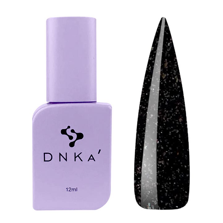 Гель-лак для ногтей DNKa №0099 (черный с блестками, эмаль), 12 мл