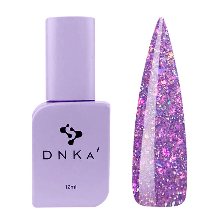 Гель-лак для ногтей DNKa №0103 (сиренево-фиолетовый с цветными блестками, эмаль), 12 мл