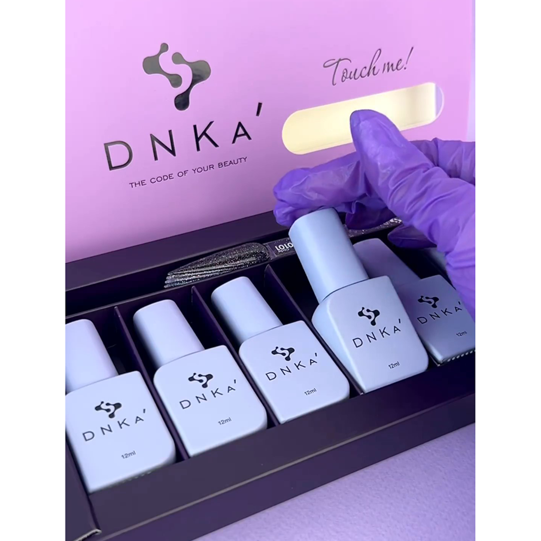 Гель-лак для ногтей DNKa №0103 (сиренево-фиолетовый с цветными блестками, эмаль), 12 мл