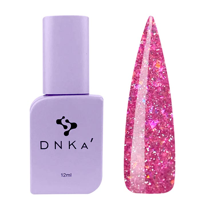 Гель-лак для нігтів DNKa №0106 (бузково-рожевий з кольоровими блискітками, емаль), 12 мл