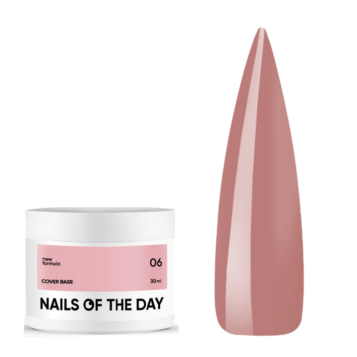 Камуфлююча база для нігтів NAILSOFTHEDAY Base Cover NEW Formula №006 (нюдовий-персиковий) 30 мл