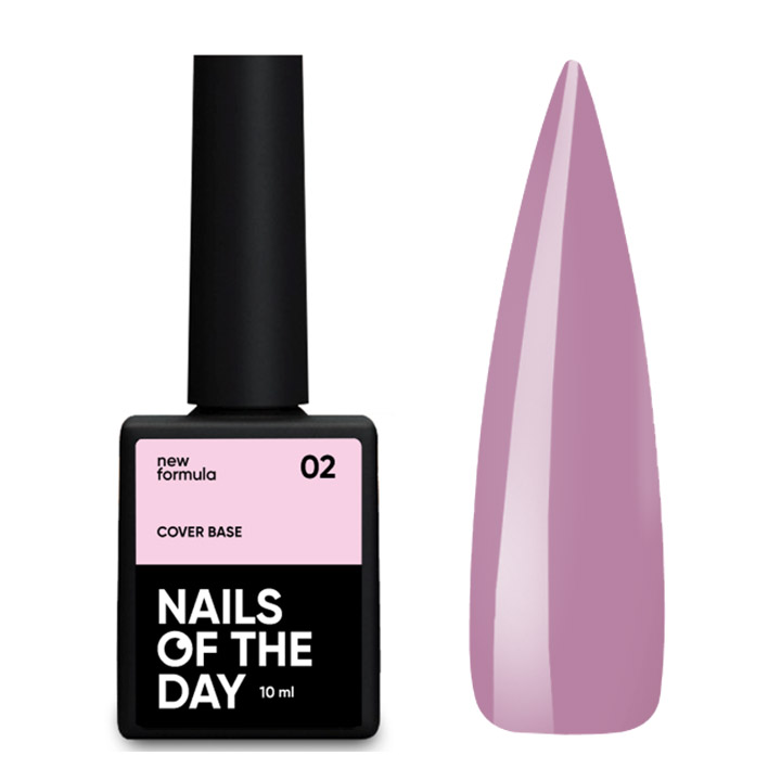 Камуфлююча база для нігтів NAILSOFTHEDAY Base Cover NEW Formula №002 (рожево-нюдовий) 10 мл