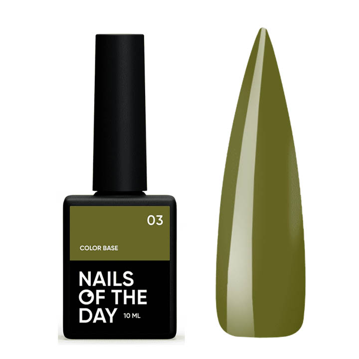 База кольорова для нігтів NAILSOFTHEDAY Base Color №003 (хакі), 10 мл