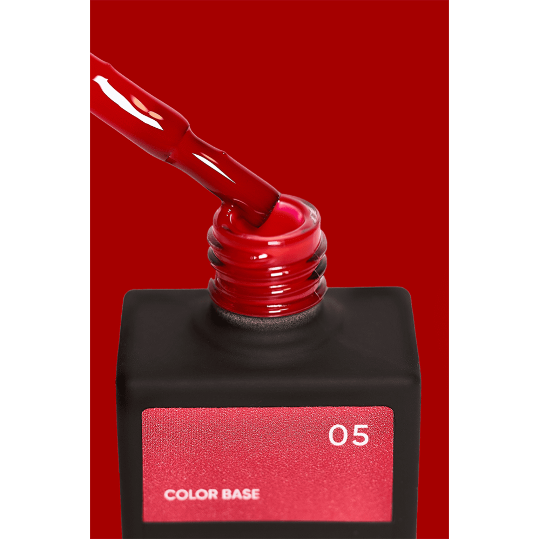 База цветная для ногтей NAILSOFTHEDAY Base Color №005 (красная), 10 мл