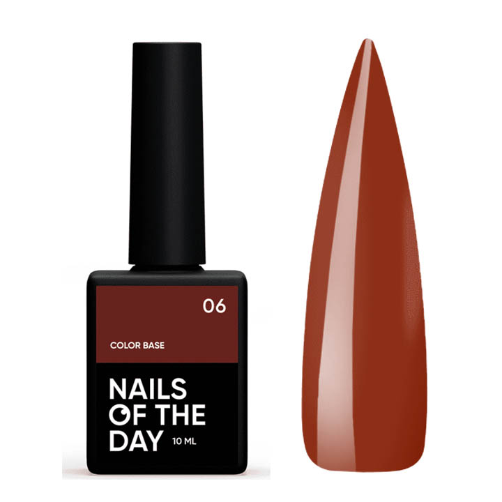 База кольорова для нігтів NAILSOFTHEDAY Base Color №006 (коричнева), 10 мл