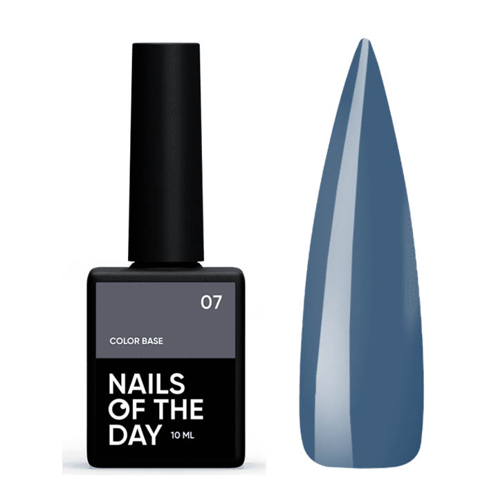 База кольорова для нігтів NAILSOFTHEDAY Base Color №007 (сіро-синя), 10 мл