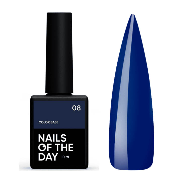 База кольорова для нігтів NAILSOFTHEDAY Base Color №008 (синя), 10 мл