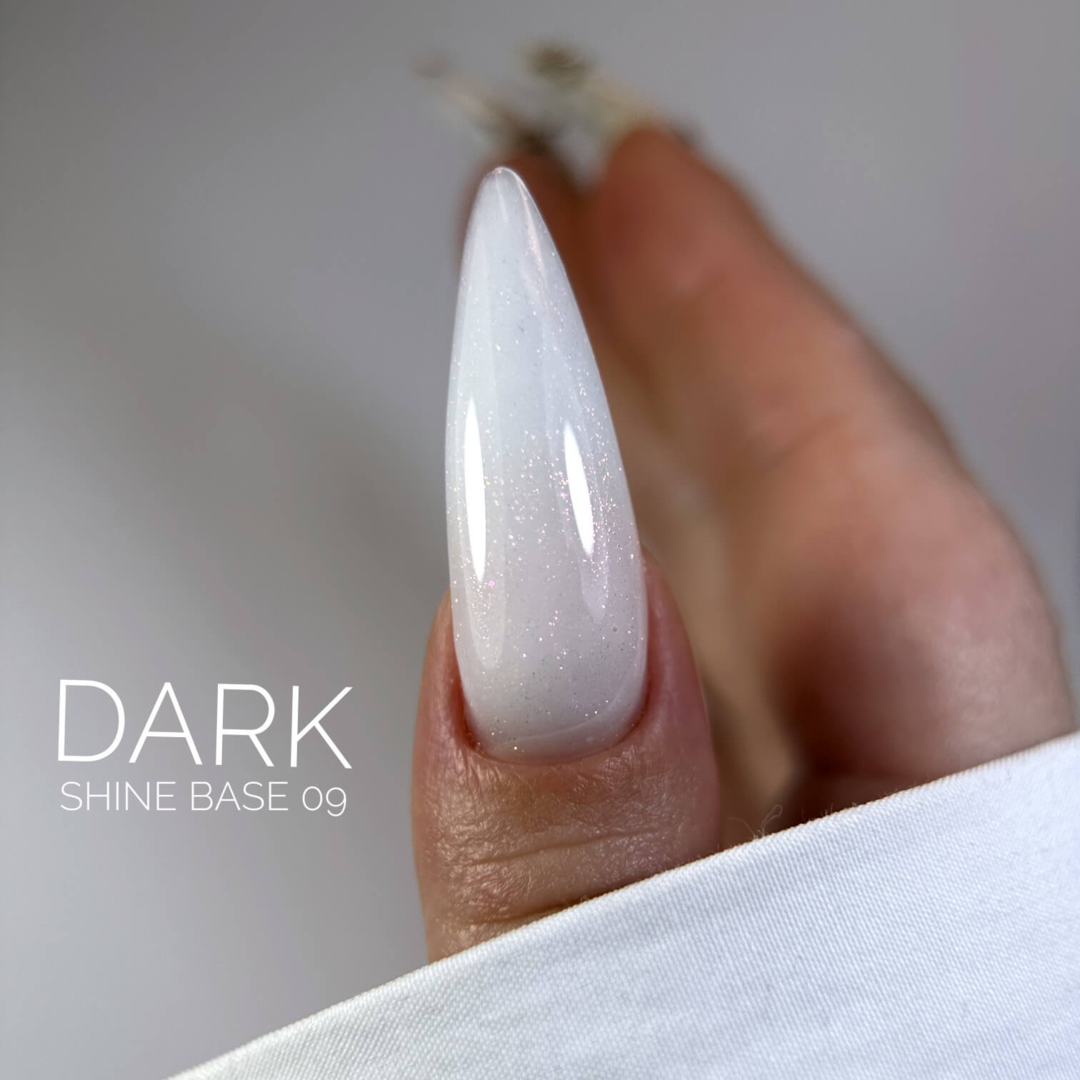 Камуфлирующая база для маникюра Dark PRO Base Shine №009 (молочный с розовым шиммером) 15 мл