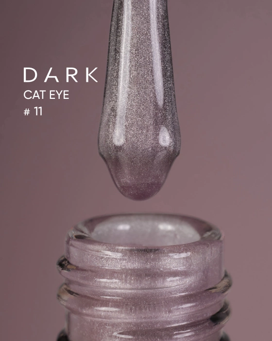 Гель лак Dark gel polish Cat Еye №11 (напівпрозорий срібний) 10 мл