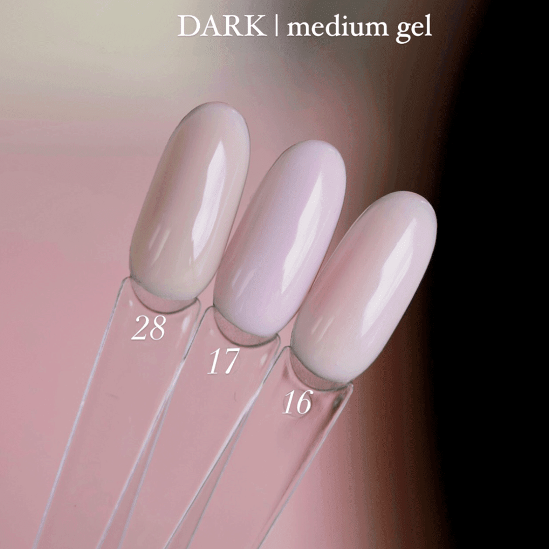 Гель для наращивания ногтей Dark Medium Gel №017 (бледно-розовый) 15 мл