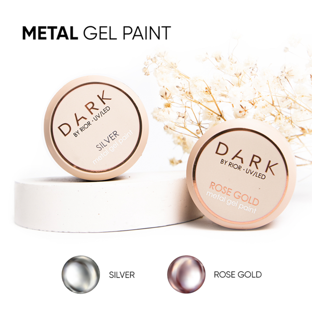 Гель фарба для дизайну Dark Gel Paint Rose Gold metal 5г