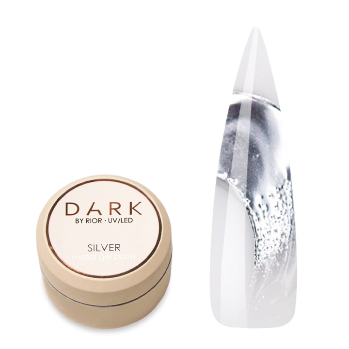 Гель фарба для дизайну Dark Gel Paint Silver metal 5г