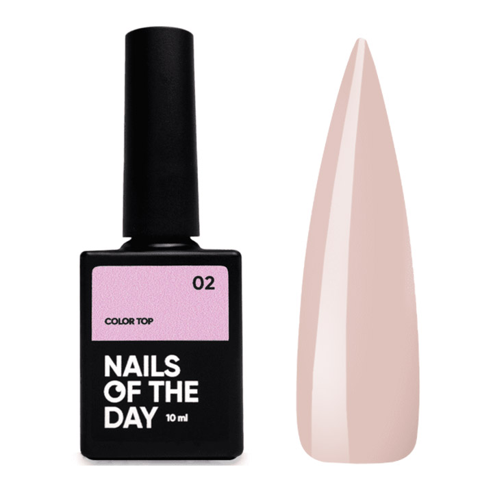 Топ для ногтей NAILSOFTHEDAY Top Color №002 (розовый-нюд) 10 мл