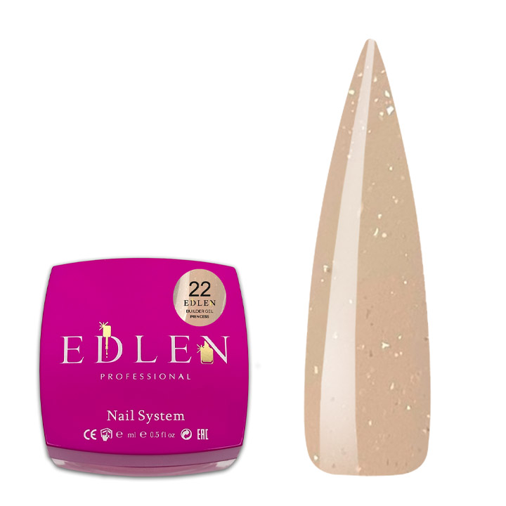 Гель для нарощення нігтів Edlen New Formula Builder Gel №022 (бежевий з мікроблиском) 30 мл