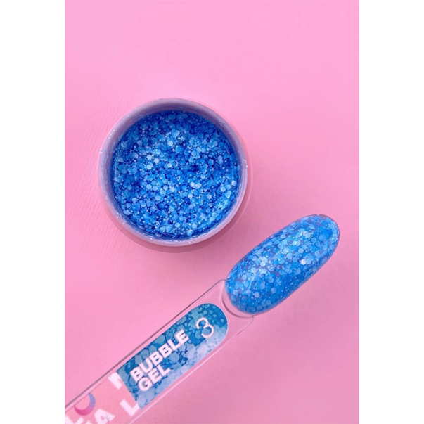 Гель з блискітками LUNA Bubble Gel №003 (синій) 5 мл