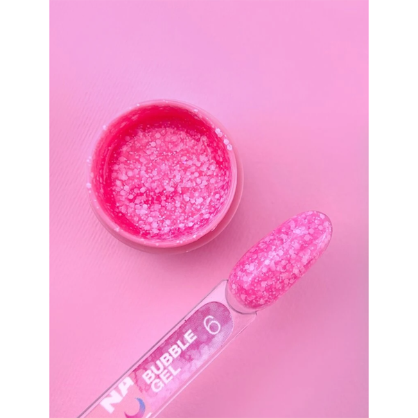 Гель з блесточками LUNA Bubble Gel №006 (розовый) 5 мл