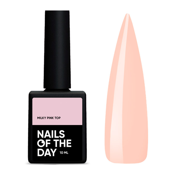 Топ молочний без липкого шару для нігтів NAILSOFTHEDAY Top Milky PINK 10 мл