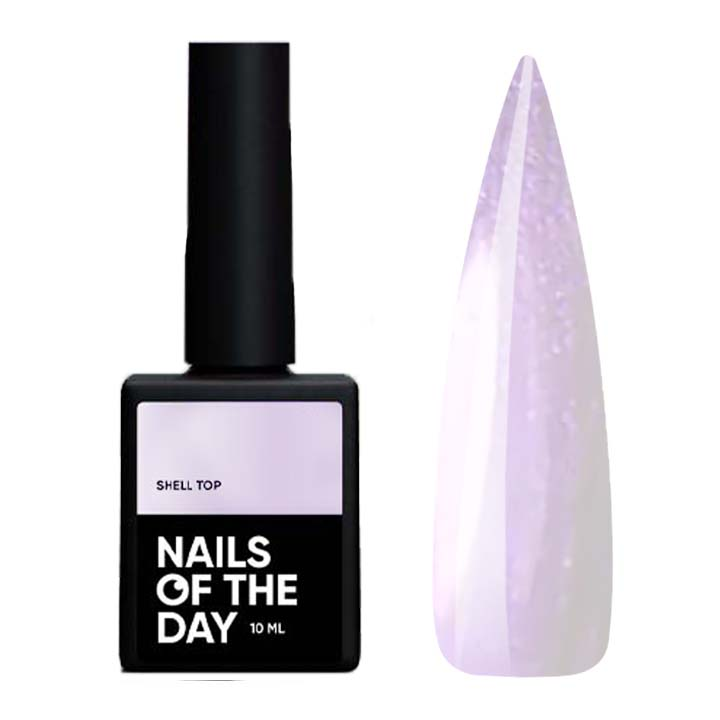 Топ с лиловой втиркой без липкого слоя NAILSOFTHEDAY Top Shell №001 10 мл