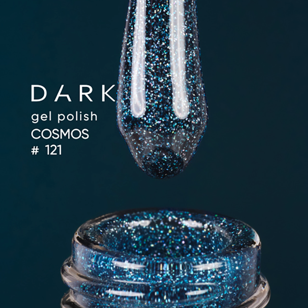 Гель лак Dark gel polish new collection №121 (темно-синий с микроблеском) 6 мл