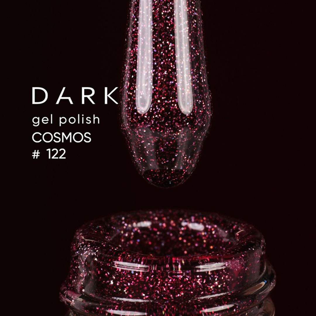 Гель лак Dark gel polish new collection №122 (бордовый с микроблеском ) 6 мл