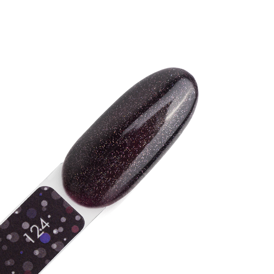 Гель лак Dark gel polish new collection №124 (темно-фиолетовый с микроблеском) 6 мл