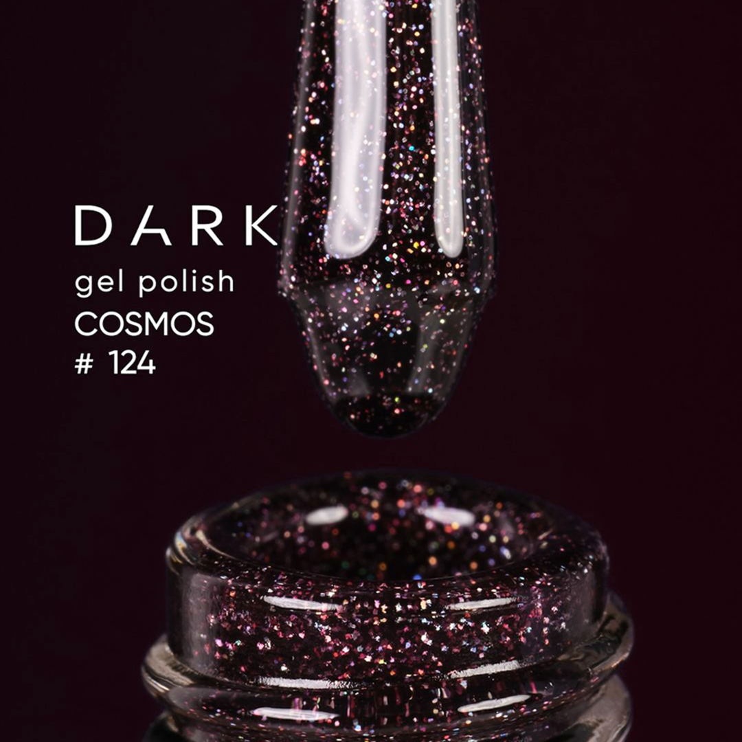 Гель лак Dark gel polish new collection №124 (темно-фиолетовый с микроблеском) 6 мл