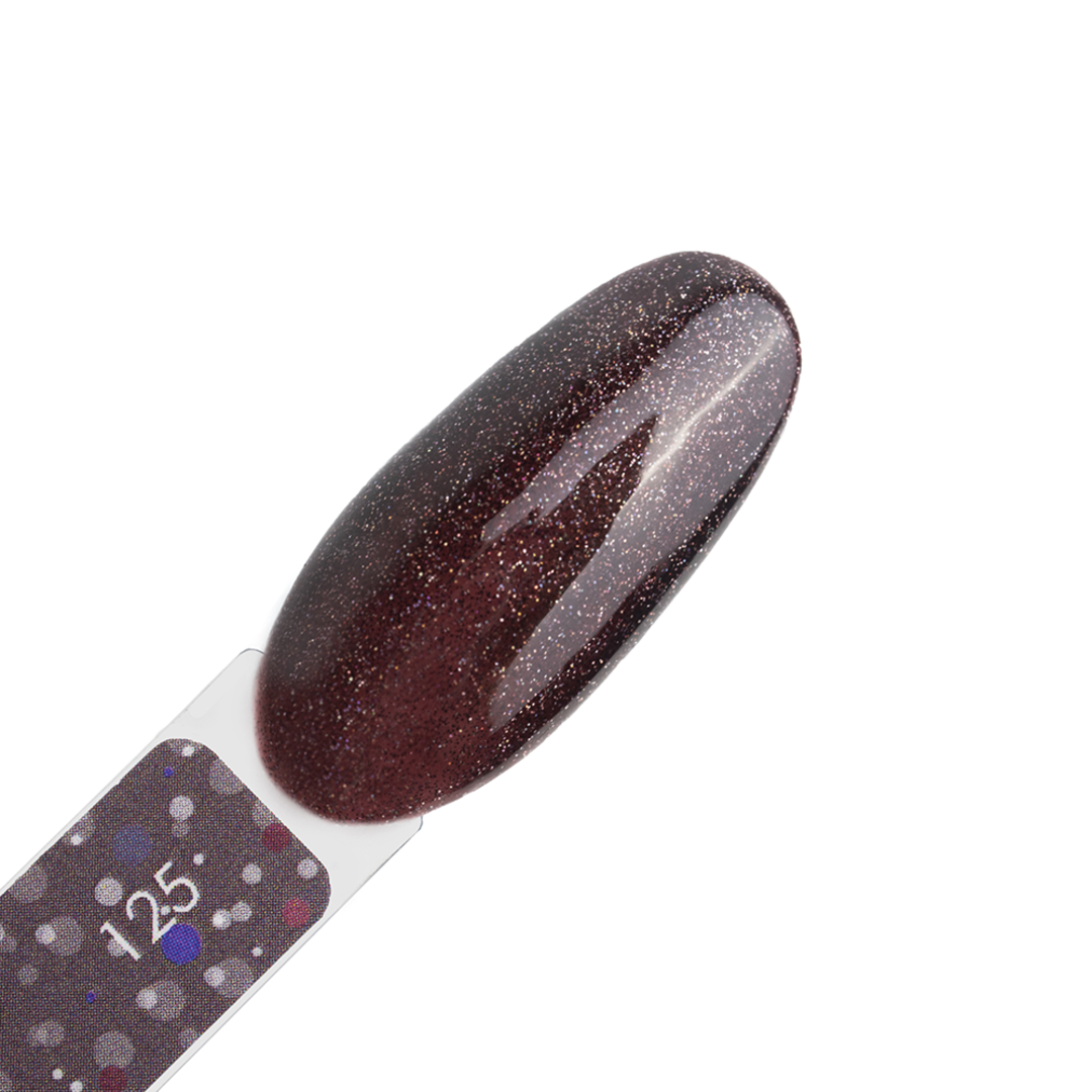 Гель лак Dark gel polish new collection №125 (темно-бордовый с микроблеском) 6 мл