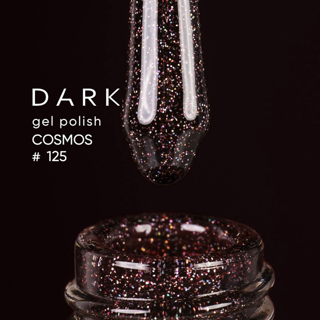 Гель лак Dark gel polish new collection №125 (темно-бордовый с микроблеском) 6 мл