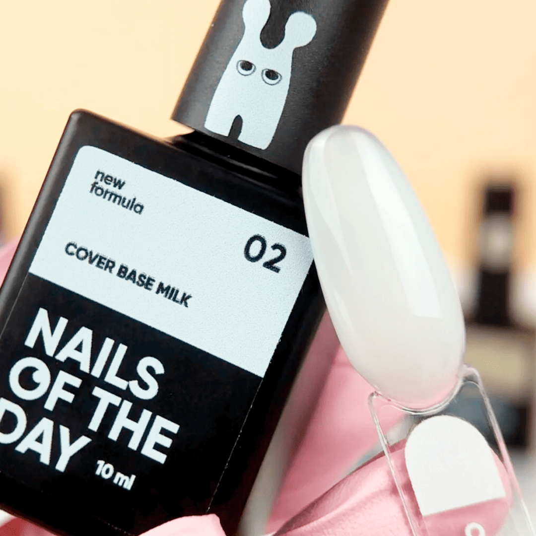 Камуфлирующая база для ногтей NAILSOFTHEDAY Base Cover Milk NEW Formula №002 (молочный) 10 мл