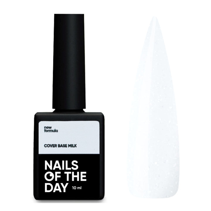 Камуфлююча база для нігтів NAILSOFTHEDAY Base Cover Milk NEW Formula  №006 (молочний із синім шимером) 10 мл