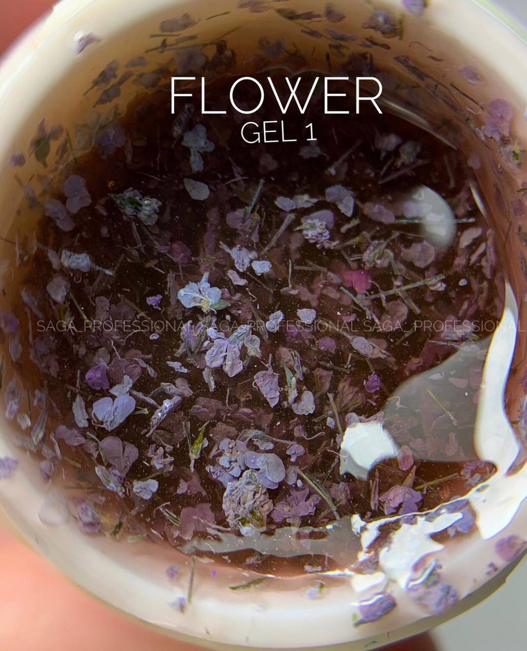 Гель з сухоцвітом SAGA Flower №001 (фіолетовий) 5 мл