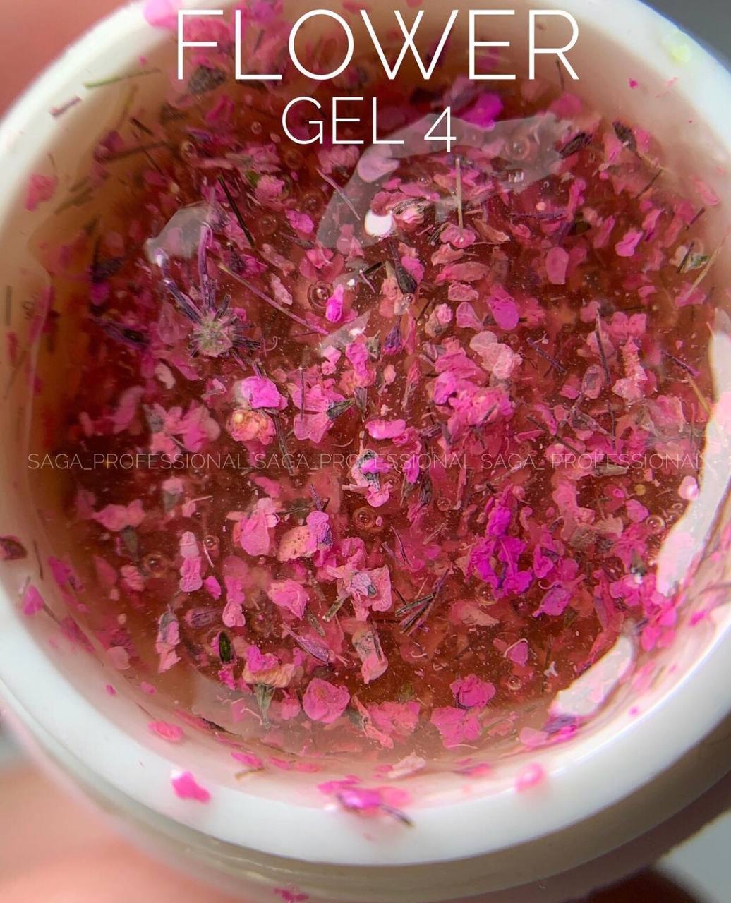 Гель з сухоцвітом SAGA Flower №004 (світло-рожевий) 5 мл