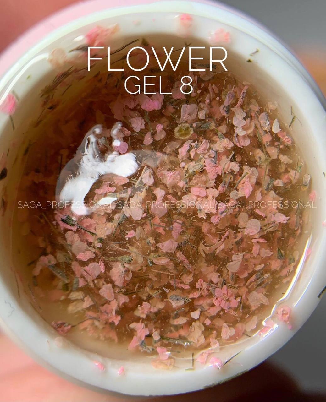 Гель с сухоцветом SAGA Flower №008 (бледно-розовый) 5 мл
