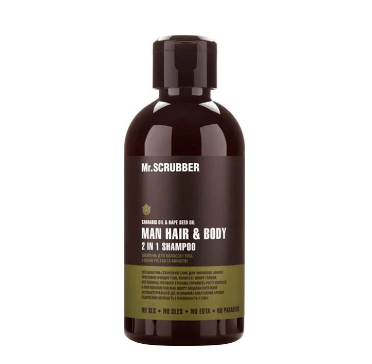 Чоловічий шампунь для волосся і тіла Man Hair&Body Shampoo 2in1 Mr. SCRUBBER 250 мл