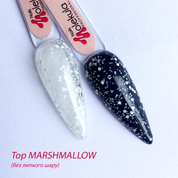 Топ для гель лака Molekula top Marshmallow no sticky (без липкості) 12 мл