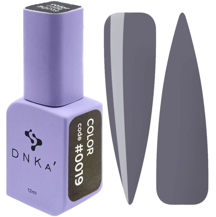 Гель-лак для ногтей DNKa №0019 (темно-серый, эмаль), 12 мл