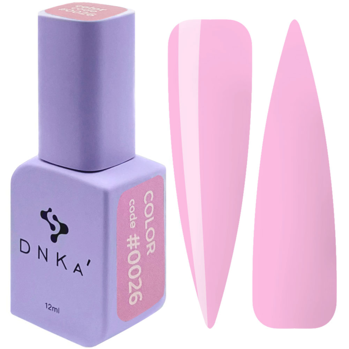 Гель-лак для нігтів DNKa №0026 (ніжно-рожевий, емаль), 12 мл