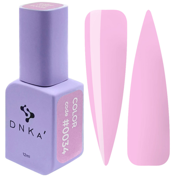 Гель-лак для нігтів DNKa №0034 (світло-рожевий, емаль), 12 мл